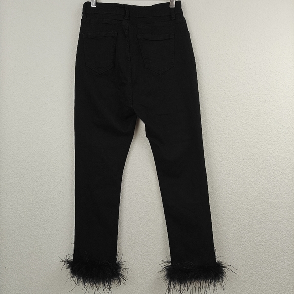 Buddy Love Kyla Feather Trim Ankle Pants - Black Size 27 Women's - Picture 13 of 15